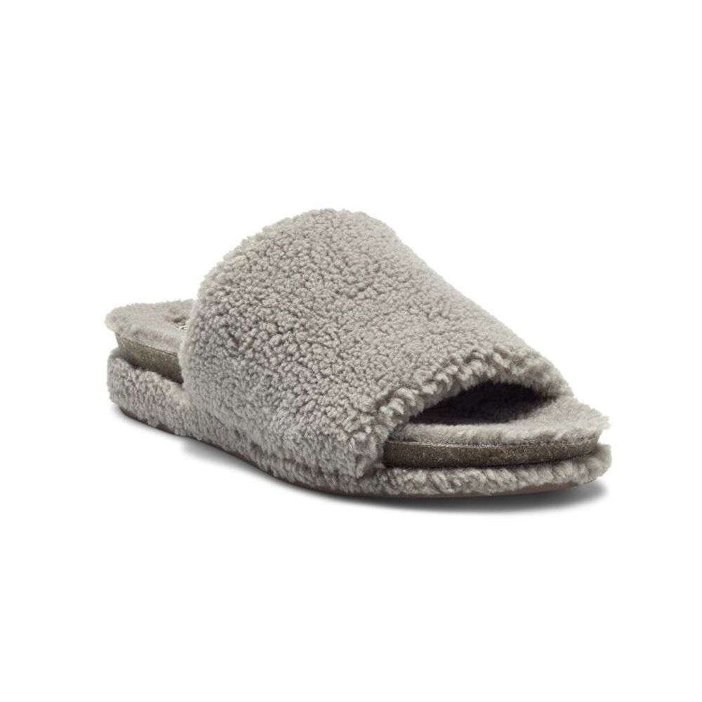 LUCKY BRAND Womens Gray Cushioned Gadini Open Toe Slide Sandals Shoes 5.5